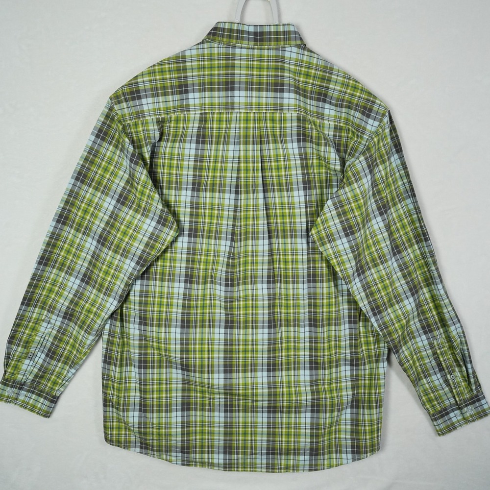 Cinch Mens XL Lime Green Blue Plaid Long Sleeve Button Down Shirt MTW1103481 NEW - Picture 4 of 8